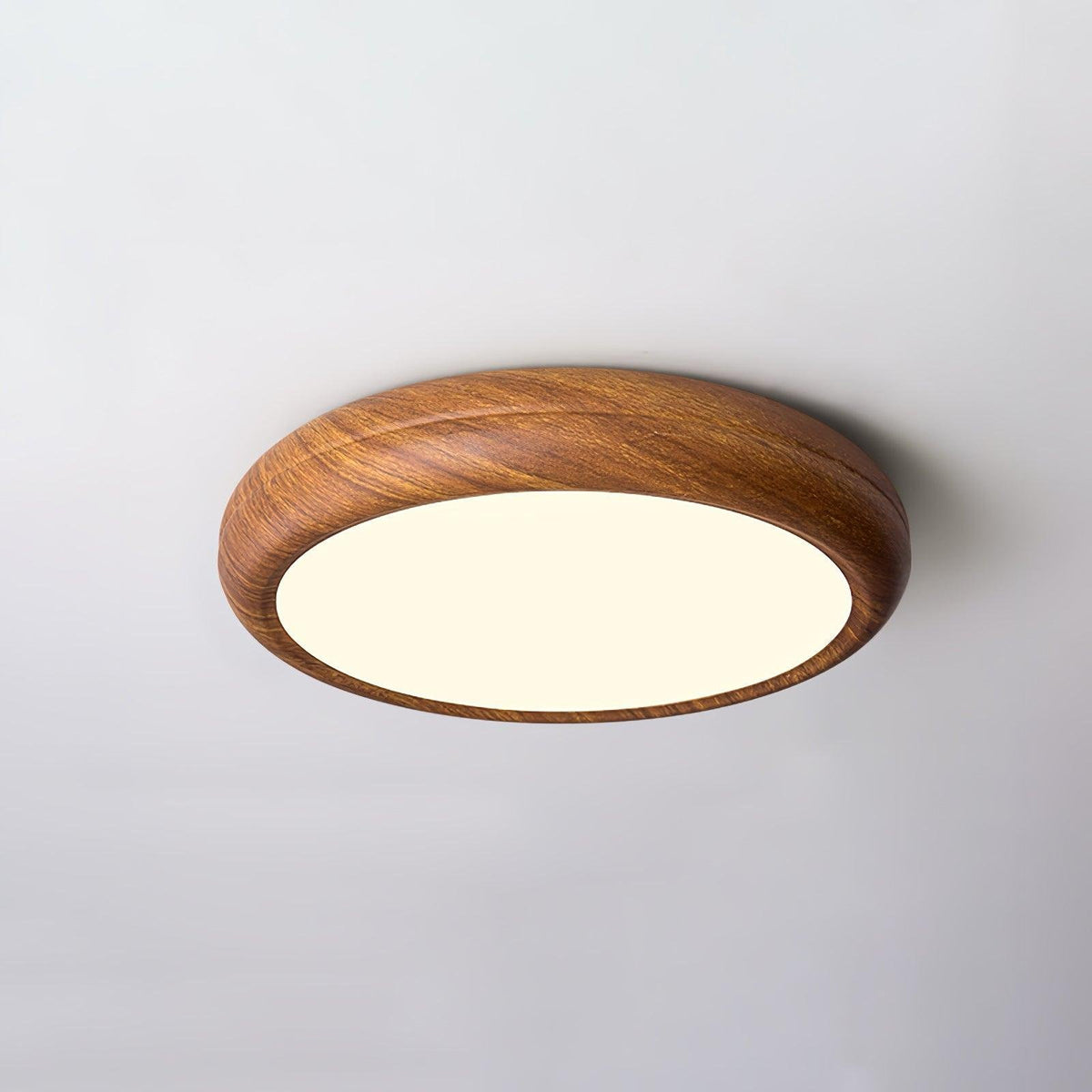 Skandynawska Lampa Sufitowa Okrągła z Wzorem Drewna View 14