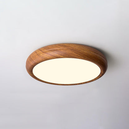 Skandynawska Lampa Sufitowa Okrągła z Wzorem Drewna View 14