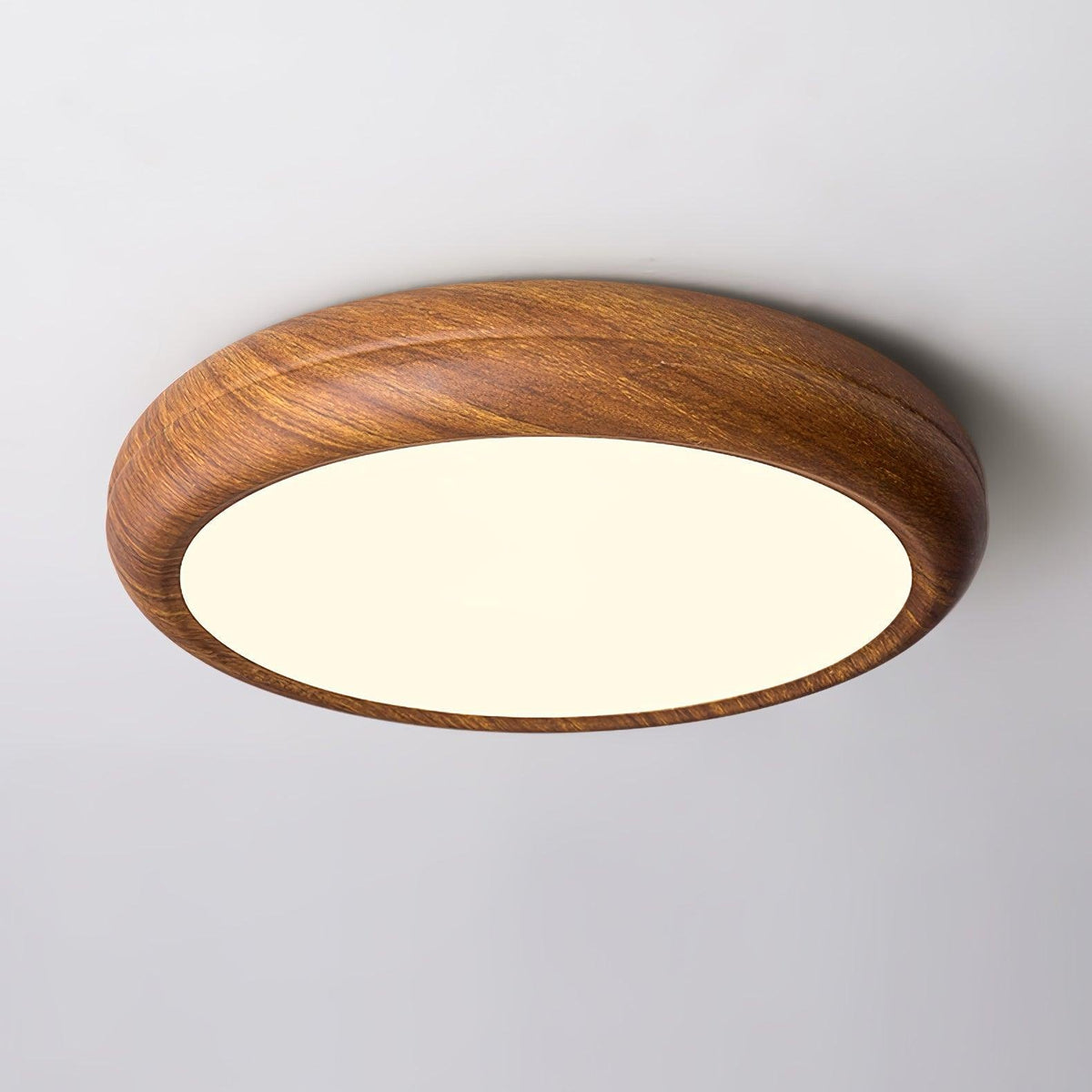 Skandynawska Lampa Sufitowa Okrągła z Wzorem Drewna View 18