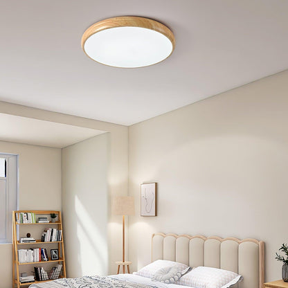 Skandynawska Lampa Sufitowa Okrągła z Wzorem Drewna View 23