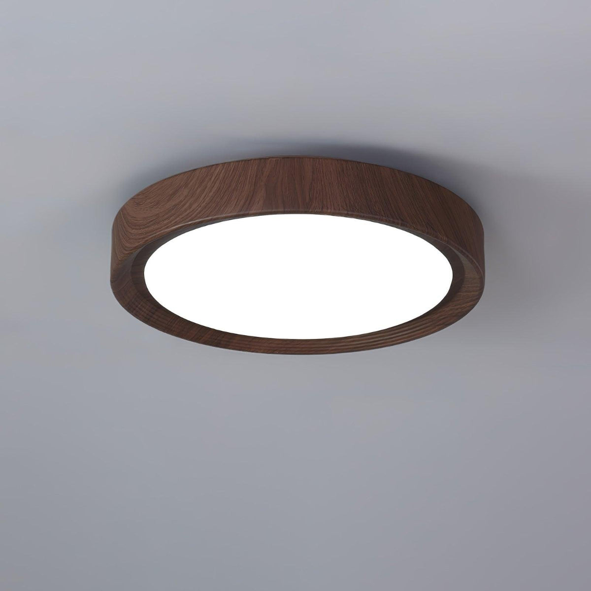 Skandynawska Lampa Sufitowa Okrągła z Wzorem Drewna View 24