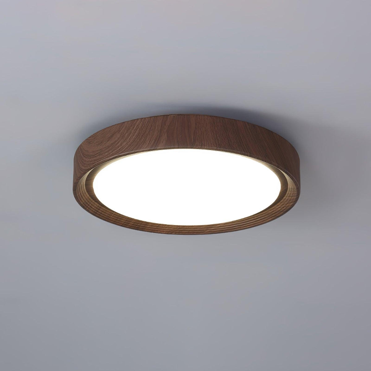 Skandynawska Lampa Sufitowa Okrągła z Wzorem Drewna View 25
