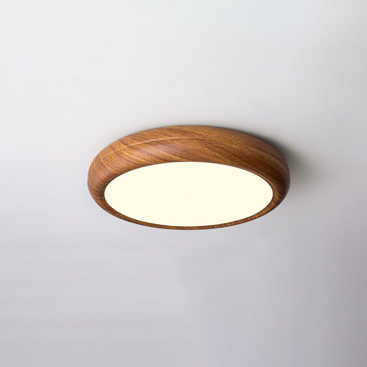 Skandynawska Lampa Sufitowa Okrągła z Wzorem Drewna View 26