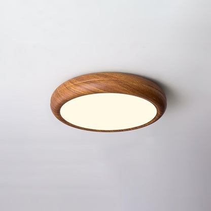 Skandynawska Lampa Sufitowa Okrągła z Wzorem Drewna View 26