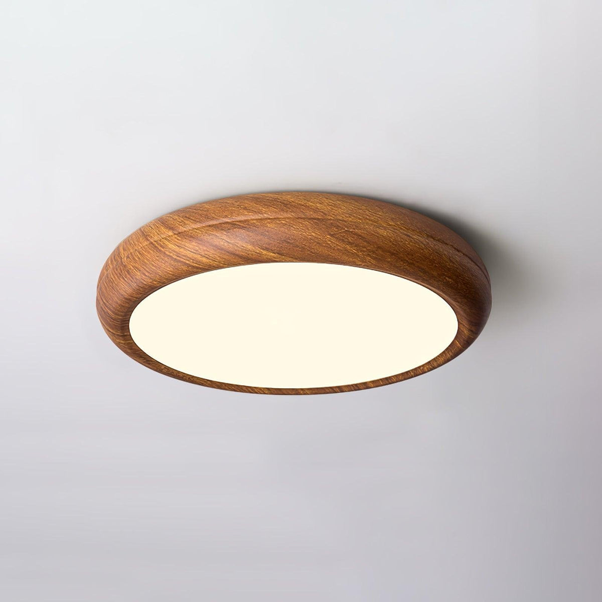 Skandynawska Lampa Sufitowa Okrągła z Wzorem Drewna View 28