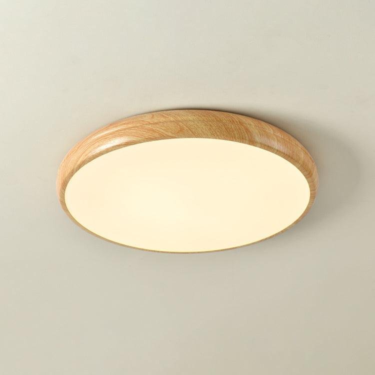 Skandynawska Lampa Sufitowa Okrągła z Wzorem Drewna View 30