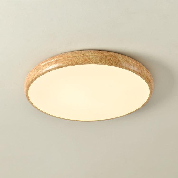 Skandynawska Lampa Sufitowa Okrągła z Wzorem Drewna View 31