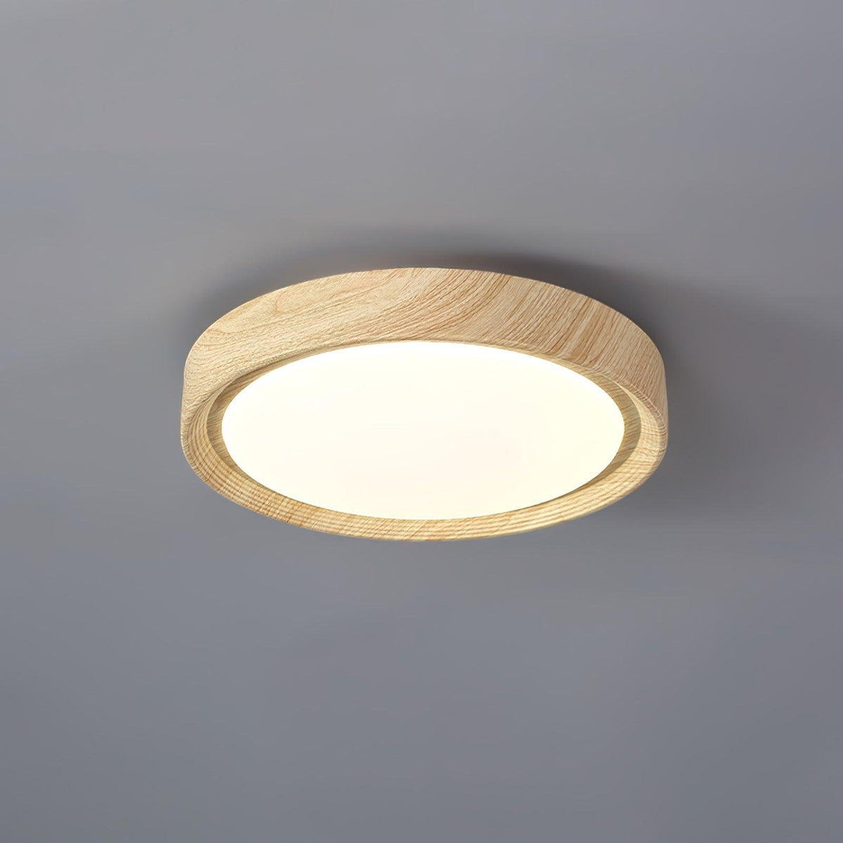 Skandynawska Lampa Sufitowa Okrągła z Wzorem Drewna View 32
