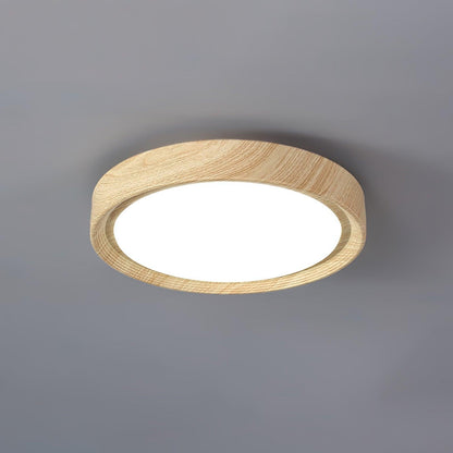 Skandynawska Lampa Sufitowa Okrągła z Wzorem Drewna View 33