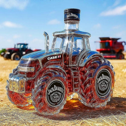 Szklana Karafka do Whisky 300ml z Trójwymiarowym Designem Traktora Hero