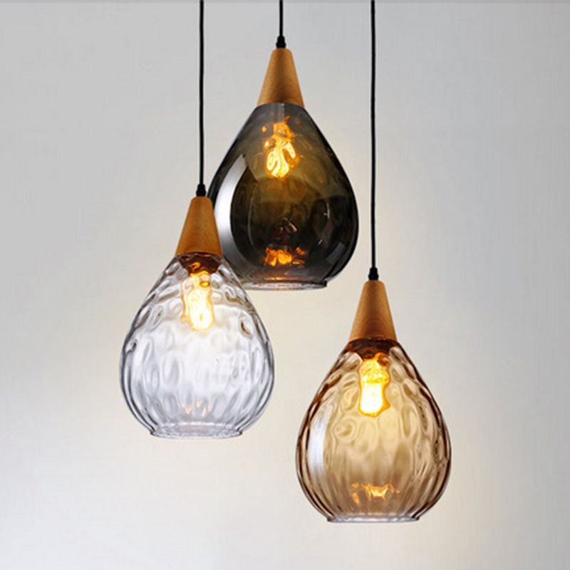 Szklana Lampa Wisząca Łza Organiczny Klosz Alternate