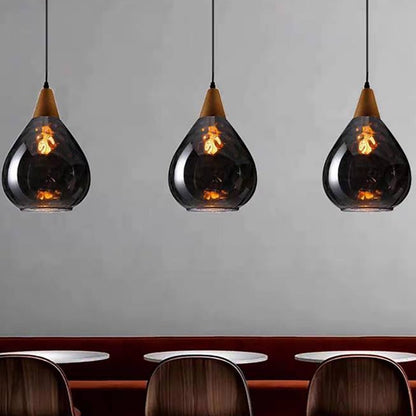 Szklana Lampa Wisząca Łza Organiczny Klosz Detail