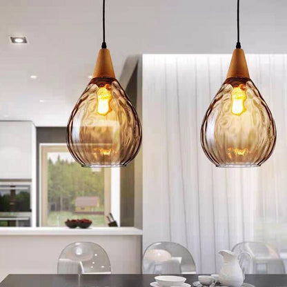 Szklana Lampa Wisząca Łza Organiczny Klosz Lifestyle