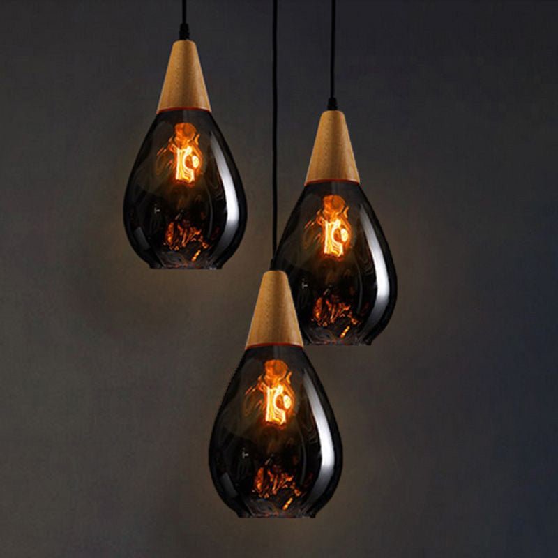 Szklana Lampa Wisząca Łza Organiczny Klosz View 11