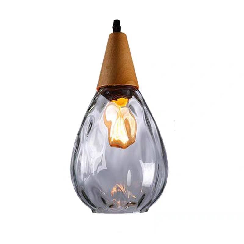 Szklana Lampa Wisząca Łza Organiczny Klosz View 13