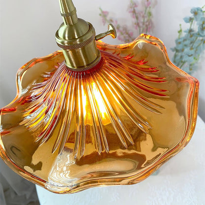 Trendy Lampa Wisząca Kwiat Hibiskusa Falowany Klosz View 15
