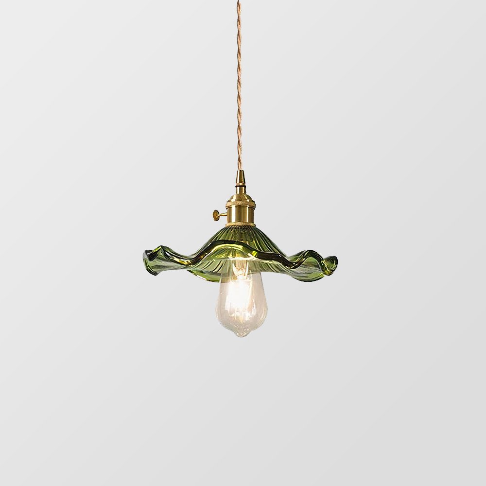 Trendy Lampa Wisząca Kwiat Hibiskusa Falowany Klosz View 17