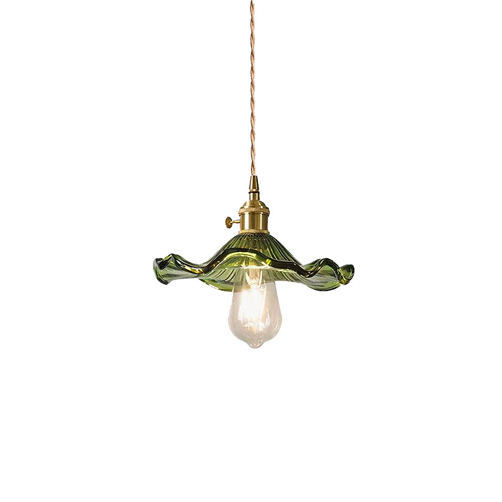 Trendy Lampa Wisząca Kwiat Hibiskusa Falowany Klosz View 18
