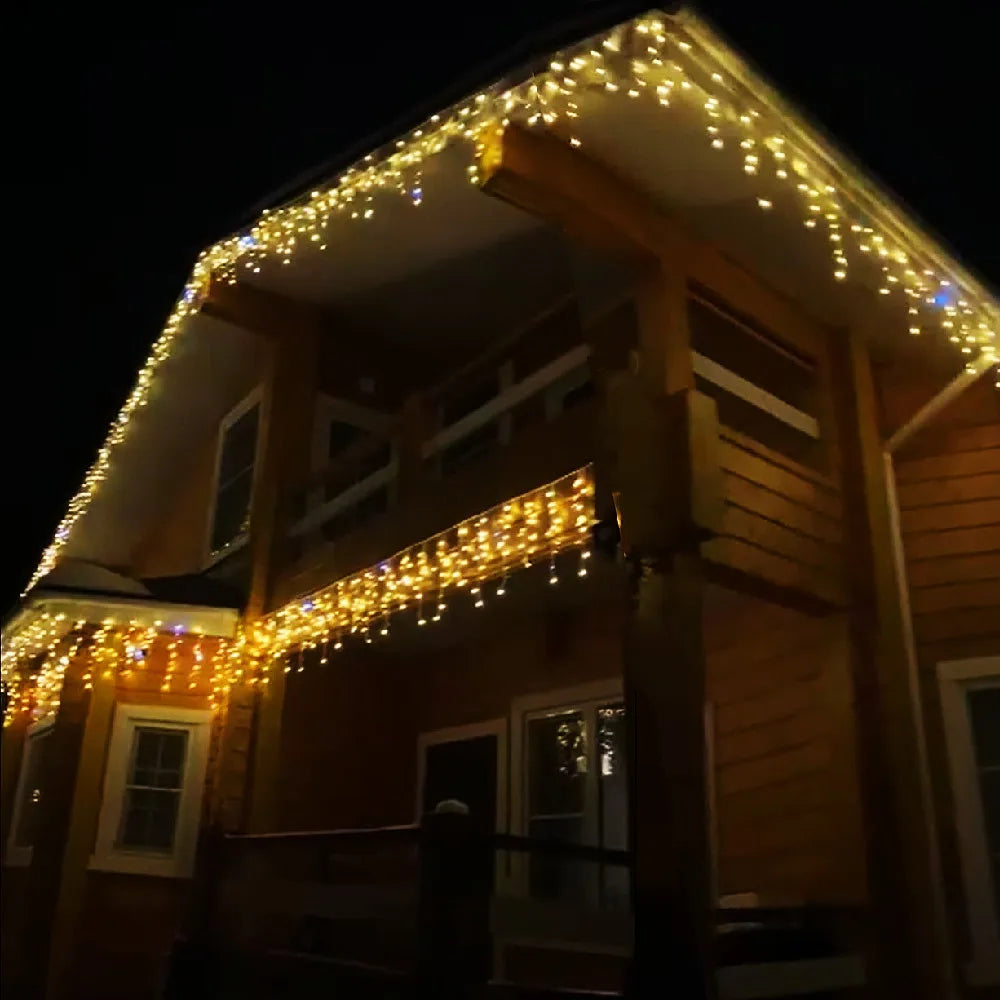 Świąteczne Lampki LED Zewnętrzne Kurtyna Świetlna