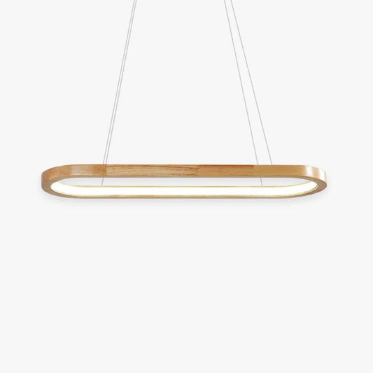 Współczesna Owalna Drewniana Lampa Wisząca Hero